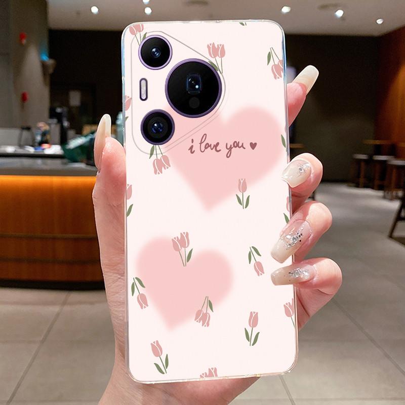Phone Case For Huawei Pura 70 Pro Plus 70Pro+ 5G Simplicity Luxury Butterfly Flowers Transparent Casing Soft Silicone Back Cover