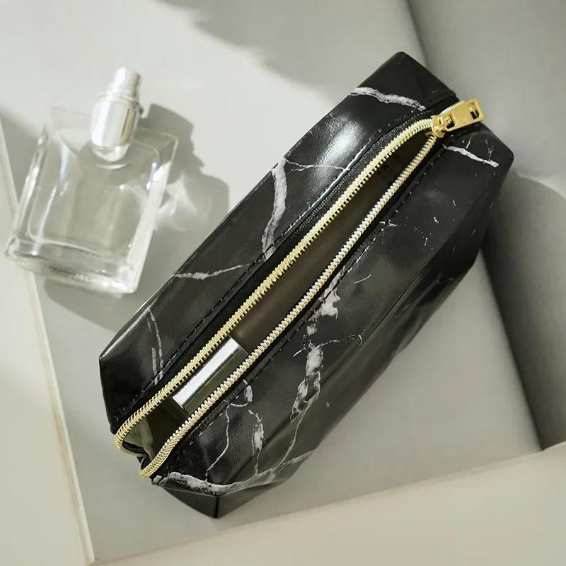 PU Leather Cute Pencil Case Large Capacity Travel Toiletry Bag With Zipper For Women Girls For School College Student