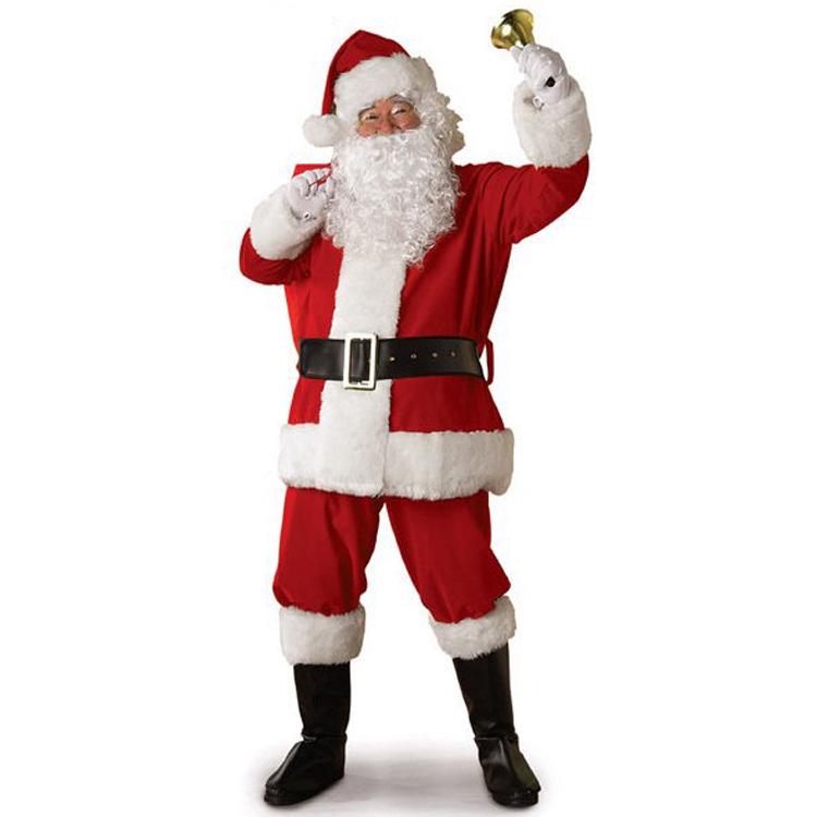 Unisex Santa Claus Costume Cosplay Santa Claus Clothes Performance Costume Set for Party and Christmas