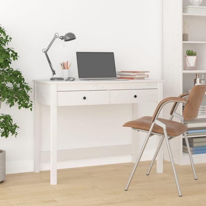 VidaXL Bureau avec tiroirs Blanc 100x50x78 cm Bois massif de pin 824644