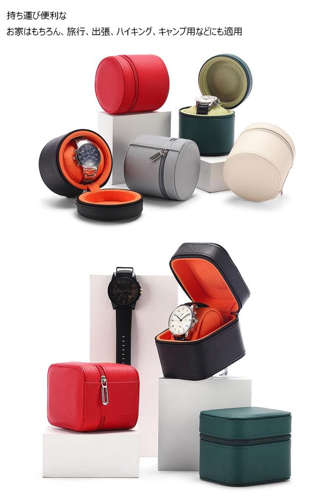 Whatna Handmade Single Watch Case, Square Cylindrical Thick Leather Watch Storage Box, Perfect for Travel, Business Trips, and More (White B)
