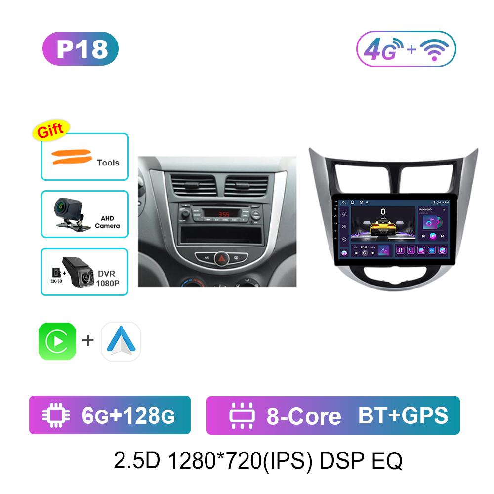 9'' for Hyundai Solaris Accent I25 2010 - 2016 Android OS GPS Car Video Multimedia Player Bluetooth WiFi HD Screen 4G Auto Tools