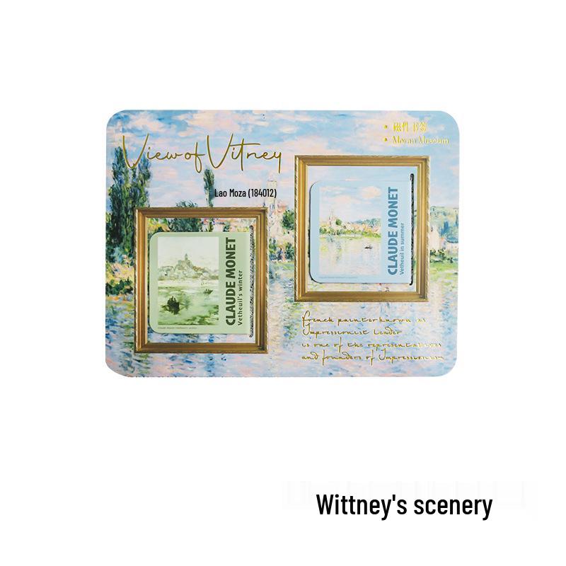 Set mit 4 magnetischen Lesezeichen mit weltberühmten Gemälden: Monet & Van Gogh