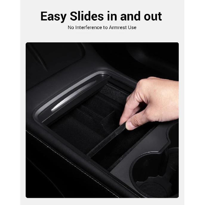 For Tesla Model Y/3 Center Console Organizer Tray Armrest Storage Box Hidden Cubby Drawer Fit 2021-2024 Model Y 2021-2023 Model3