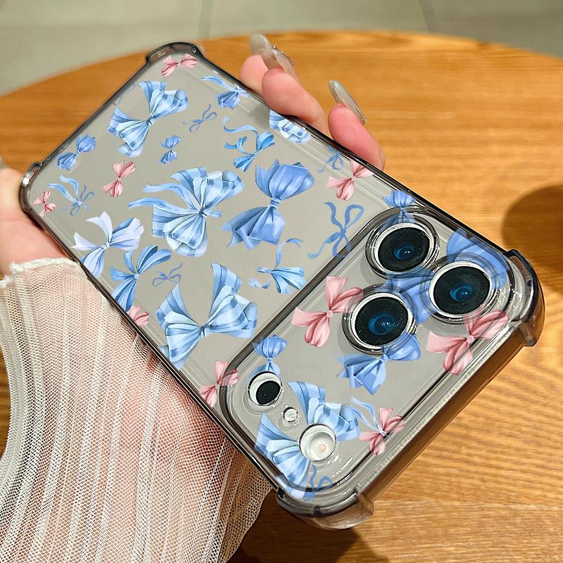Card Slot Pocket Phone Case For iPhone Air 17 16 15 Pro Max 14 13 17 Pro 12 11 16e Shockproof Colorful Butterfly Clear TPU Cover