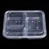 JINGRX Disposable 3-Compartment Meal Prep Containers with Lids