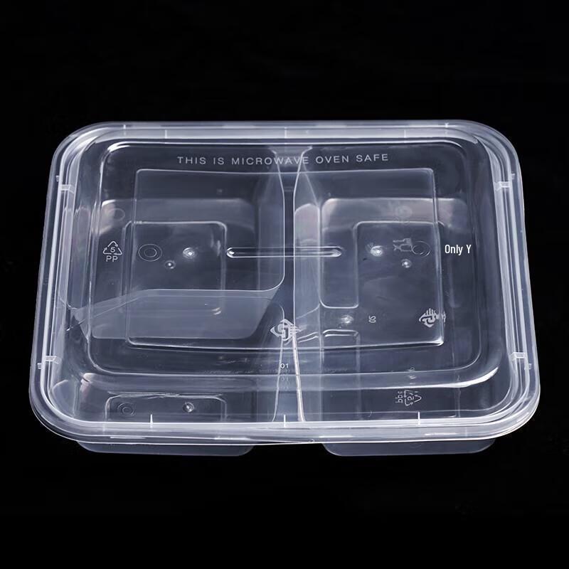 JINGRX Disposable 3-Compartment Meal Prep Containers with Lids