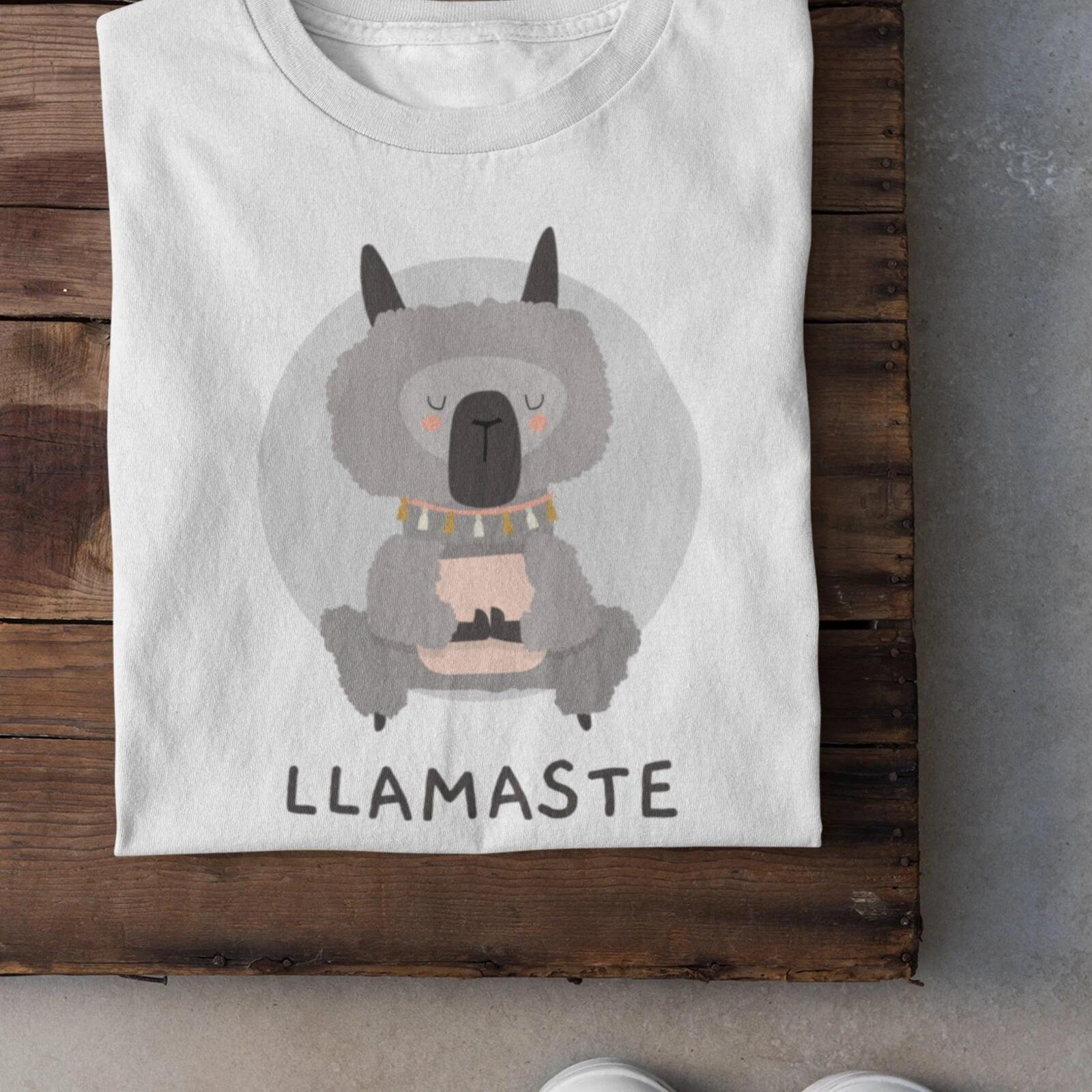 Men s and Women s T-shirts LLAMASTE T shirt / Meditation T shirts / Yoga Life / Llama Love / Funny Animals M