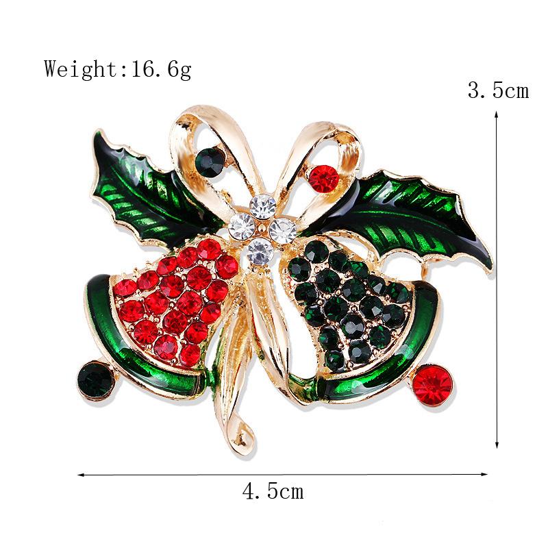 Fashion Christmas Brooch Christmas Tree Shoes Old Man Elk Wreath Snowflake Bell Pin Female