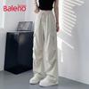 Baleno Women's High-Waist Drawstring Cargo Wide-Leg Pants