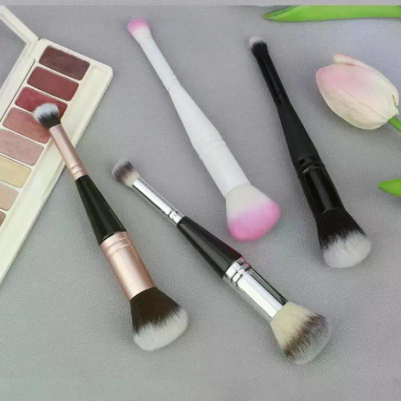 Profesionální štětce na make-up s dvojitou hlavicí 2 v 1, štětec na podklad, korektor, zvýrazňovač, pudr, tvářenka, kosmetické nástroje