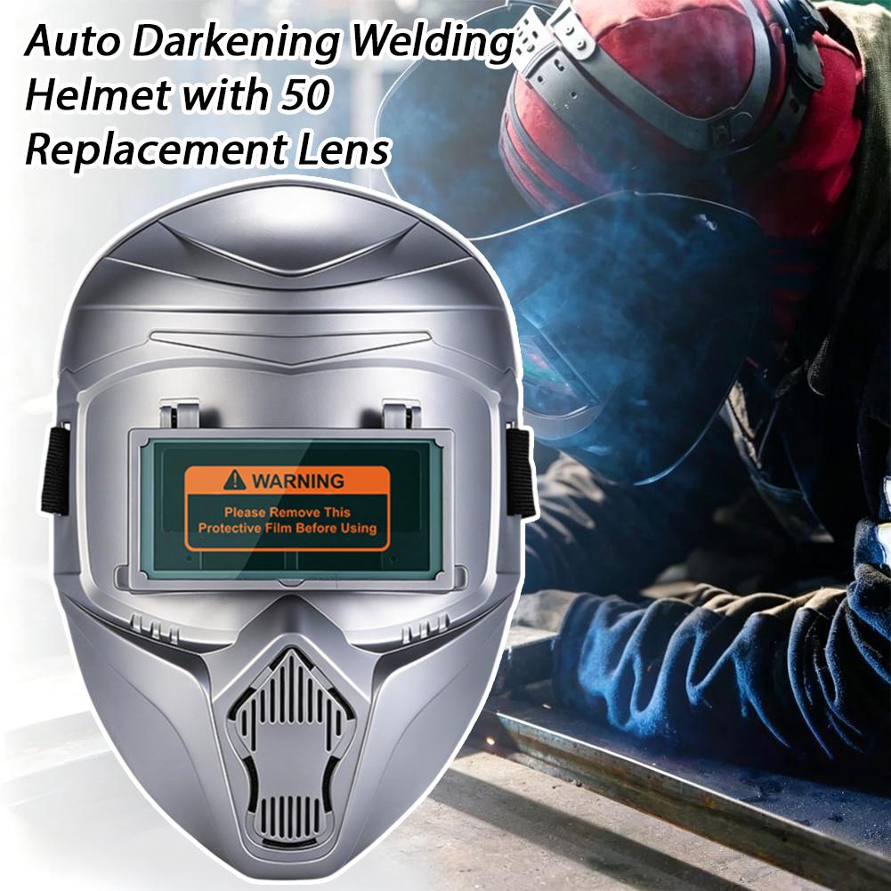 Auto Darkening Welding Helmet True Color Flip Up Welding Mask Full Face Protection with Replaceable Lens Sheets