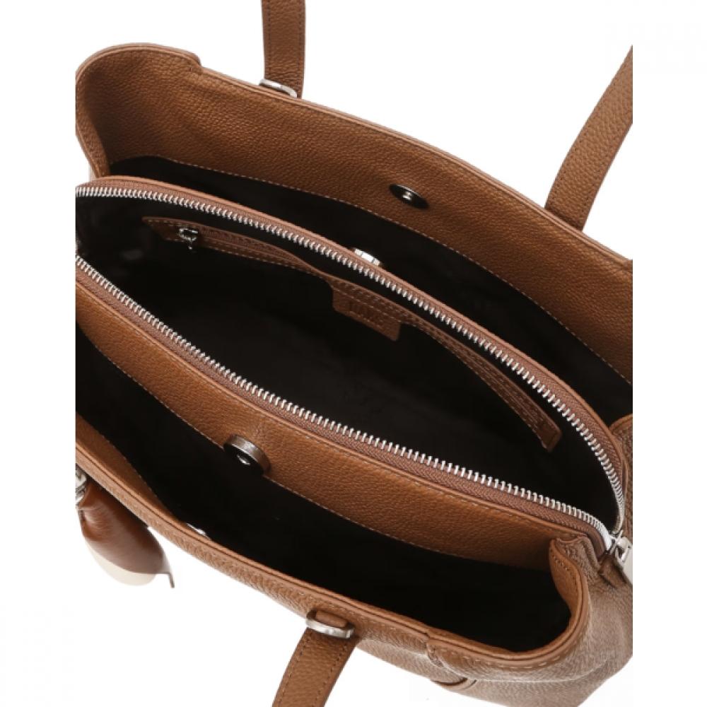 Daks M Brown Cowhide Flower charM Tote Bag Dcba6f563w2
