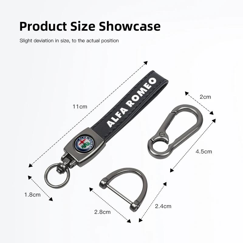 Car Stickers For Alfa Romeo Leather Car Logo Key Chain Keyring Auto Interiors Accessories For Alfa Romeo 4C 159 166 Spider Giuli