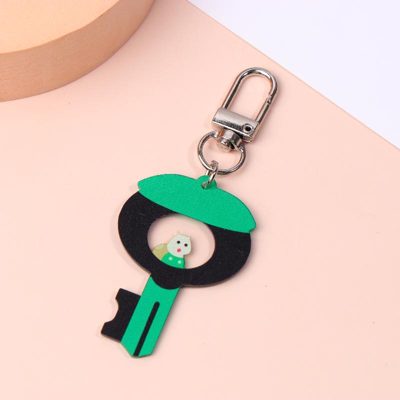 Harajuku Style Forest Animal Keychain Ins Trendy Acrylic Keyring Creative Key Holder Bag Pendant Couple Gifts