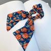 Hair Tie Floral Print Long Ribbon Chiffon Fabric Hair Rope Easy to Wear Bun Half-Tied Hairstyles Ponytail Holder Hair Accessory