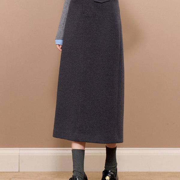 2025 Autumn/Winter Women's Straight Split Knit Long Skirt Suit
