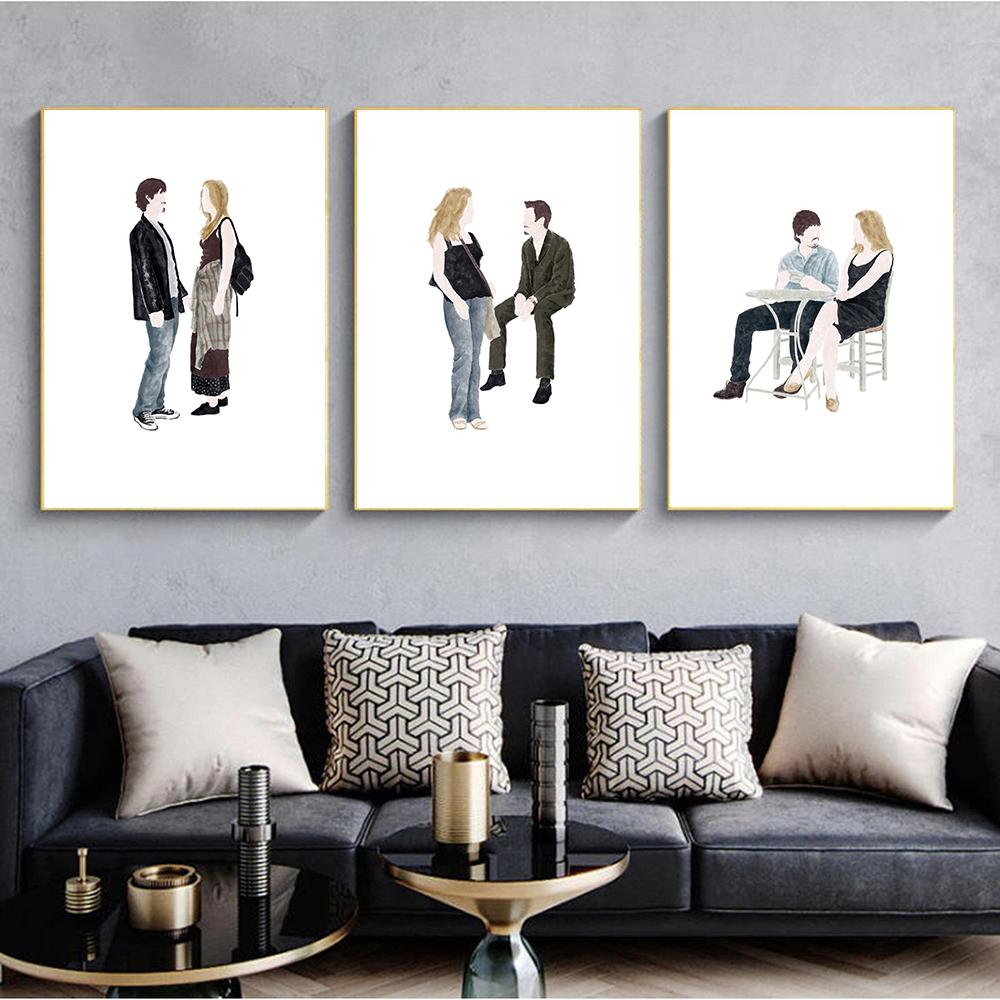 Before Trilogy Poster Art Print Classic Movie Poster Abstract Minimalist Wall Art Sunrise Canvas Painting Wall Picture Decor No Frame