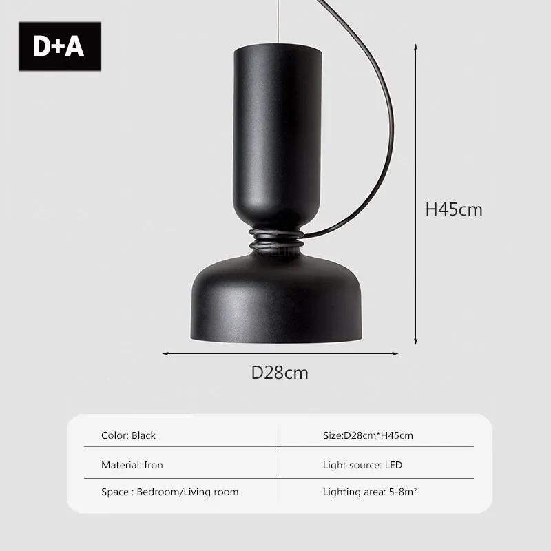 Nordic Modern Restaurant Pendant Light Iron Black White Retro Bar Bedroom Living Room Pendent Lamp Decoration Lighting Fixtures