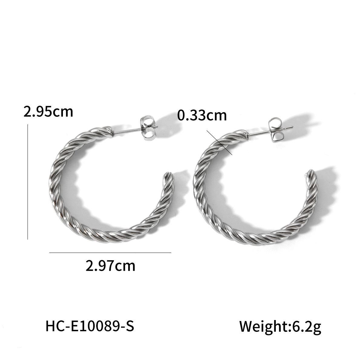 

Геометрические серьги-кольца из титановой стали с 18-каратным золотым покрытием для женщин