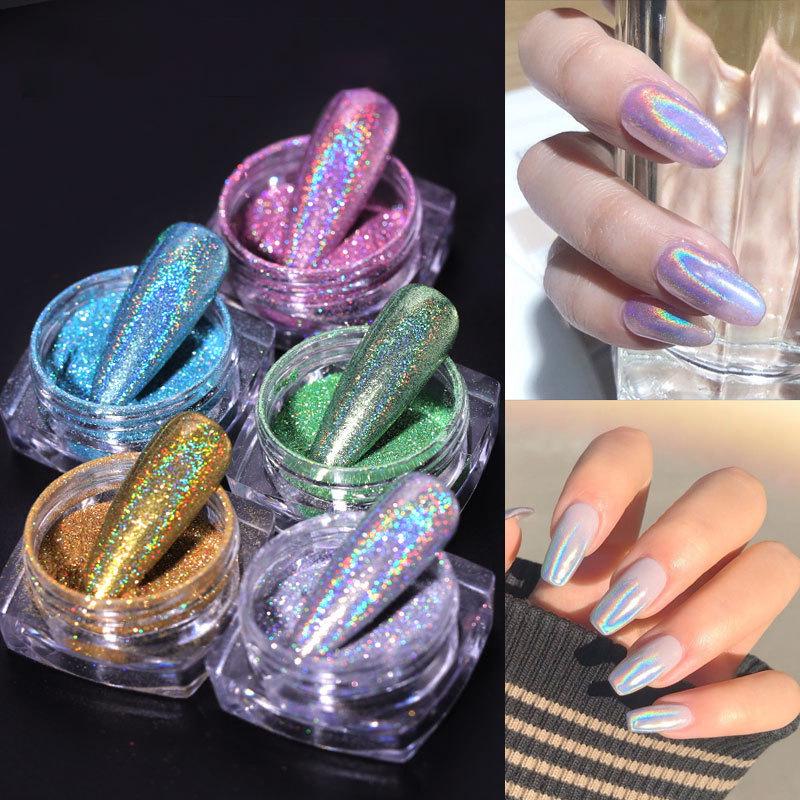 

New Classic Color Halo Laser Glitter Powder for Nail Art - Super Shiny Fine Accessory