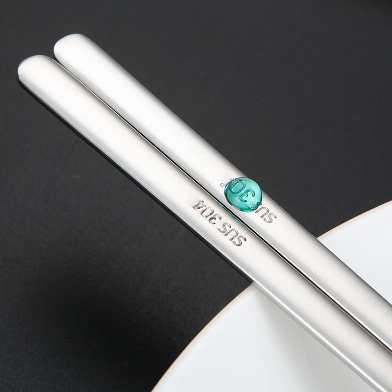 304 Stainless Steel Chopsticks Barbecue Restaurant Solid Korean Chopsticks Household Korean Gift Chopsticks