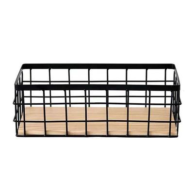Wrought Iron Storage Basket Tableware Sundries Organizer Desktop Cosmetic Finishing Storage Basket Home Decoration