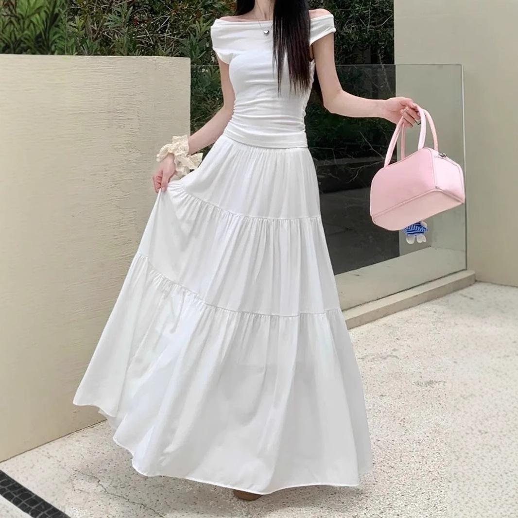 

Летняя юбка миди А-силуэта большого размера 2025 для женщин - С высокой талией, стройнящая, скрывающая живот One Size [Premium Version]