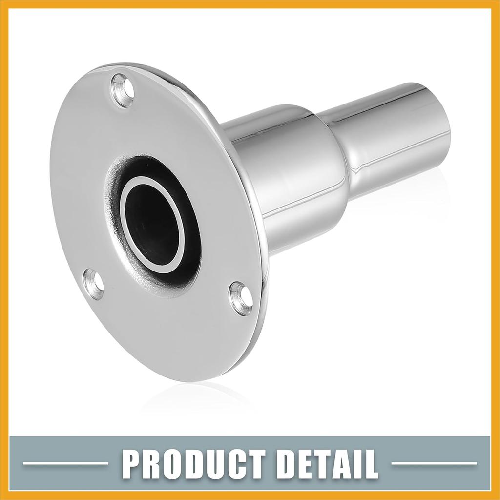 Straight Thru Hull Exhaust Skin Fitting with Screws and Nuts for 24mm 0.94 Inch Tube Pipe Stainless Steel Replacement