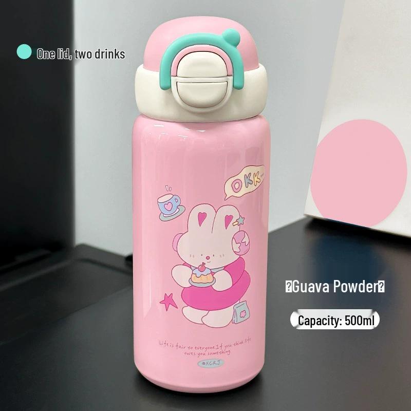 Kitten Thermos Cup: 2026 Stylish Insulated Straw Cup for Students - Cute, Portable, 316 Stainless Steel