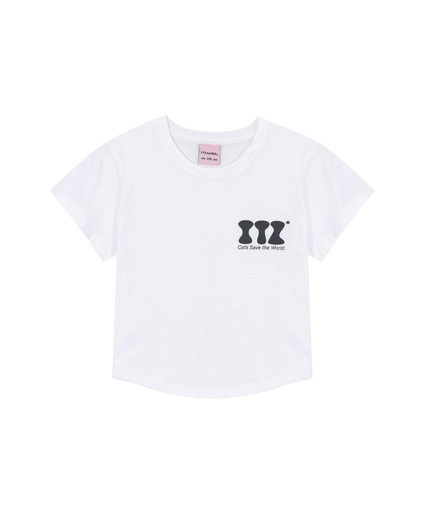 Isjabaibeu Itz Mini Logo Crop T Shirt - White