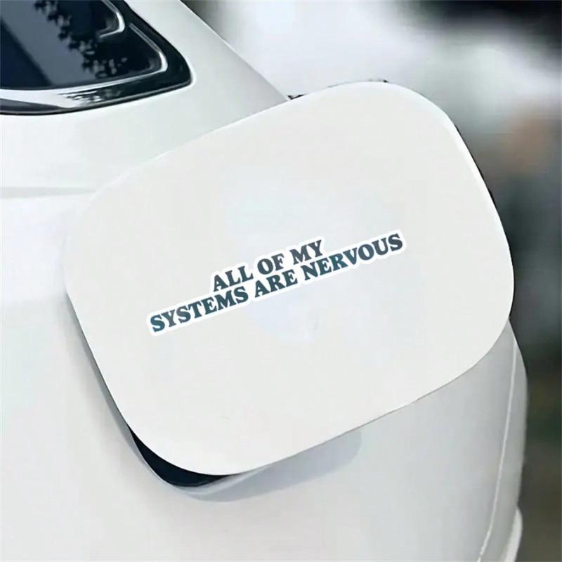 1PC, 3 Inch Removable Outdoor Waterproof Vinyl Humor Creative Gift Emotional Expression Stickers Nervous Systems Sticker Anxiety Sticker
