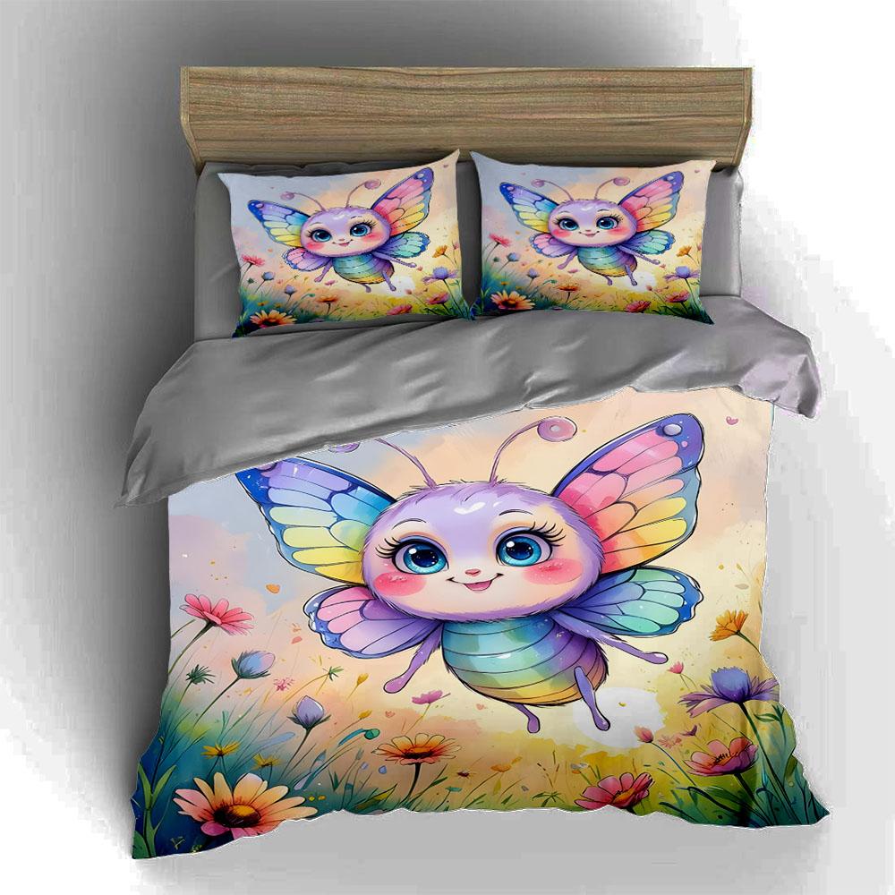 Colorful butterfly design. Bedding Duvet cover sets Duvet covers Pillowcases gifts (1 * Duvet Cover 2 * Pillowcases, without duvet insert)