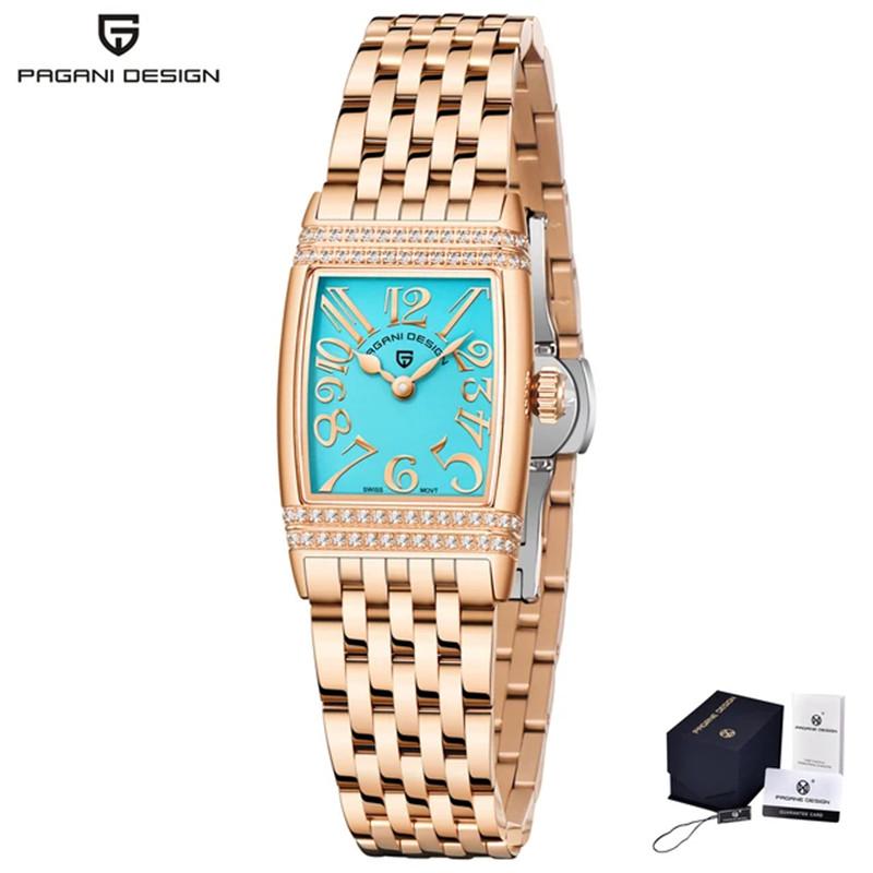 PAGANI DESIGN Luxus Mode Damen Quarz Uhr Schweizer Ronda Uhrwerk Saphir Edelstahl Wasserdichte Uhr Geschenk für Frau