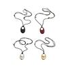 Verstellbare Lederband-Choker-Halskette mit minimalistischem Metallring-Design für Damen Modeschmuck Geschenk