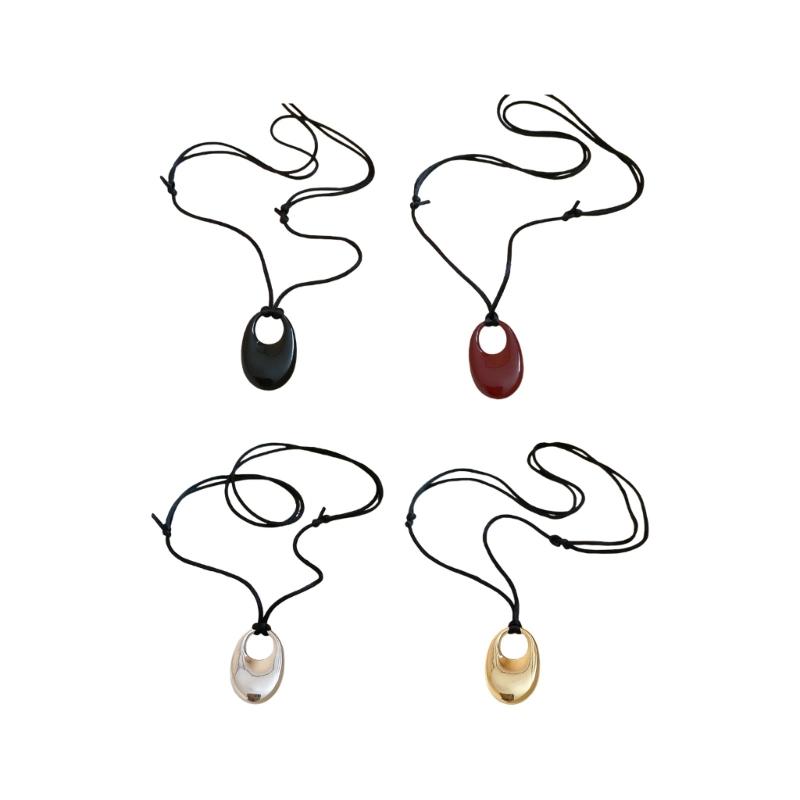 Verstellbare Lederband-Choker-Halskette mit minimalistischem Metallring-Design für Damen Modeschmuck Geschenk