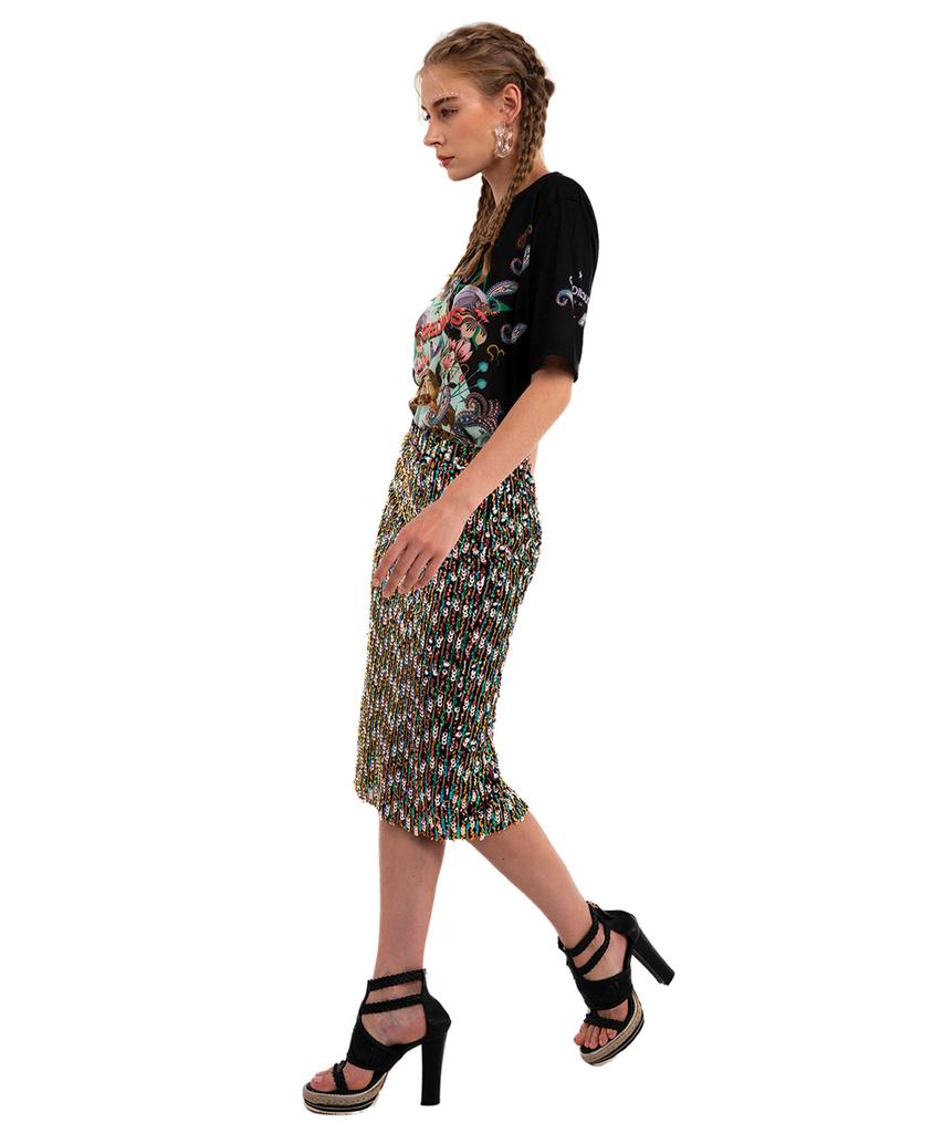 GREEDILOUS Green Diagonal Line T-Shirt