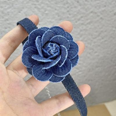 Lovely Corsage Volume Denim Choker