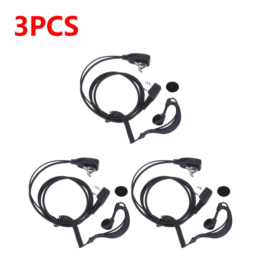 10-1pcs 2 PIN PTT MIC Interphone Earphone Earpiece Walkie Talkie Headset with Microphone for Baofeng UV5R BF-480/490/320/V6