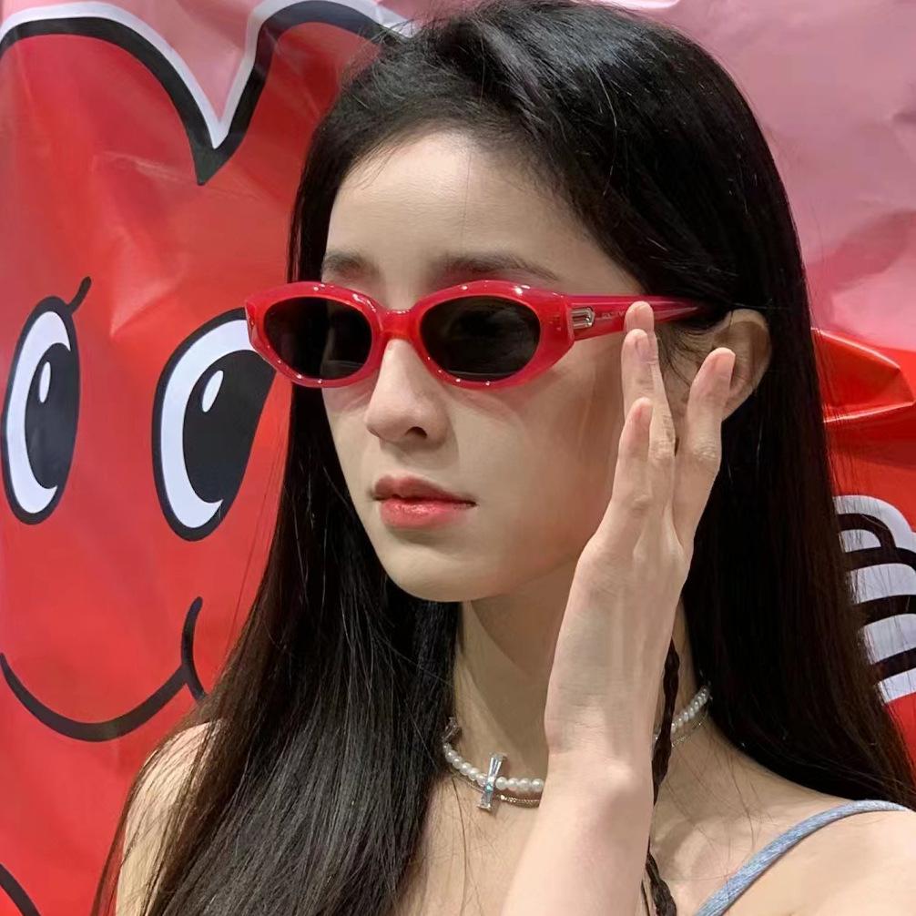 Korean Style Women Sunglasses Fashion Cat Eye Shape Anti-glare Sun Glasses for Outdoor Hiking
