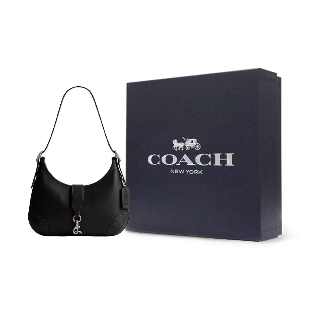 Coach Hamptons 27 Adjustable Handle Built-In Card Slot Leather Tote Shoulder Bag Large Women tote Black CW642-LHBLK
