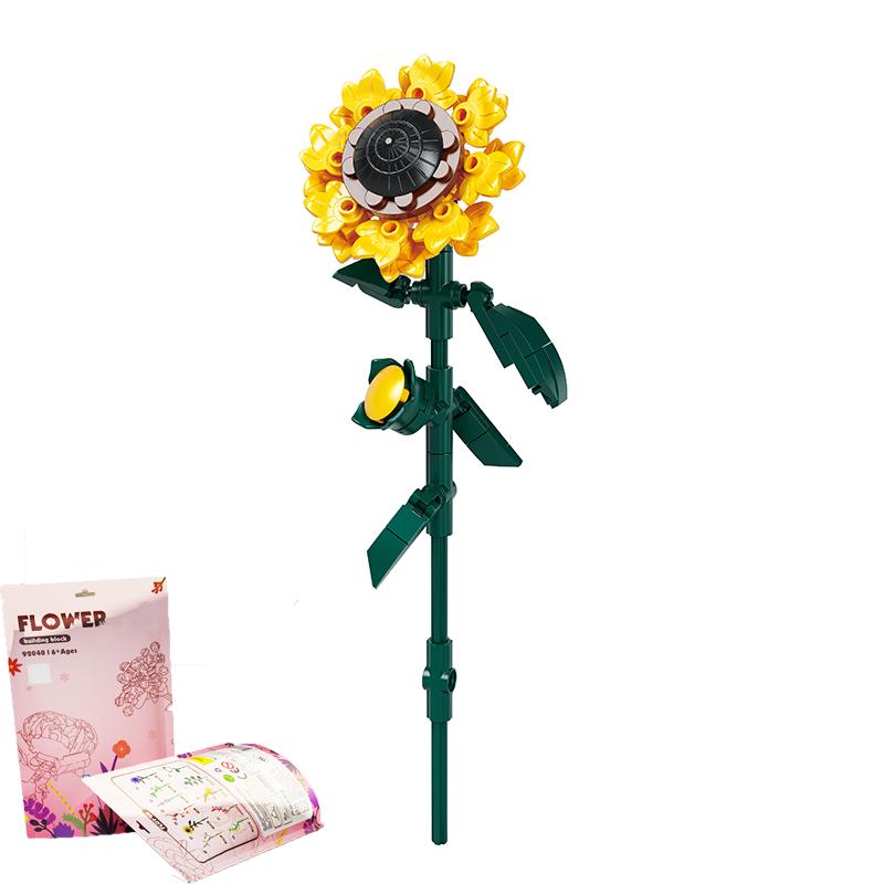 Flower Model Building Blocks Toys Children DIY Educational Building Bricks Toy 3D Flower Plants Blocks Toys Kids For Adult Gifts