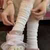 Women's Ballet Style Socks: Long Miu Calf Socks, White Lace Mary Jane Socks, JK Over-the-Knee Boot Socks.