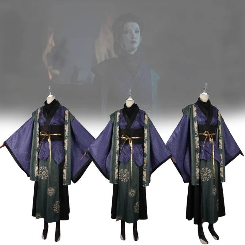 Elegant Black Myth Wukong Cosplay Outfit Featuring Retro Design In Purple Shade