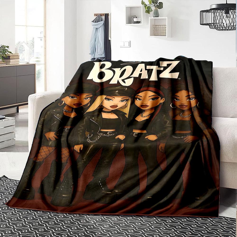 1 Stück Bratz Mode Weiche Warme Überwurfdecke Nickerchen-Decke für Couch Sofa Büro Bett Camping Reise,Bequem