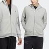 Adidas Solid Color Simple Letter Print Zip-Up Hoodie Jacket Unisex Tops Grey HM2683