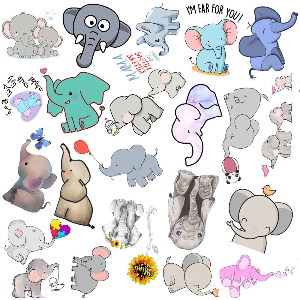 50pcs/lot Waterproof Cute Elephant Sticker Cartoon Animal Stickers For DIY Car Laptop Phone Bicycle Suitcase Decal Kids Gift