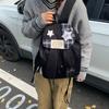 Schoolbag Korean version ins versatile plaid backpack female niche design cartoon cute rabbit ears casual student schoolbag