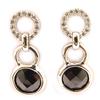 Les Trésors De Lily [L4655] - Silver Earrings 'Linda' Black White Silver (rhodium-plated) - 20x8 Mm