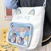 Nylon Transparent Pocket Idol Merchandise Storage Fashion Backpacks Kawaii Cat Itabag  Outdoor